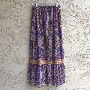 Gorgeous Paisley Maxi Skirt Full Ankle Length sz L